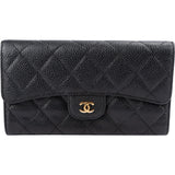 Chanel Quilted Caviar Leather Classic CC Flap Wallet