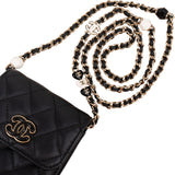 Chanel Quilted Lambskin Flap Phone Holder Crossbody Bag