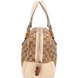 Gucci Monogram GG Diana Bamboo Boston Handbag