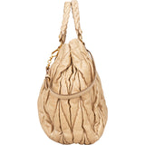 Miu Miu Matelassé Nappa Leather Hobo Shopping Handbag