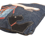 Miu Miu Denim Patch Applique Patchwork Shopper Shoulder Bag