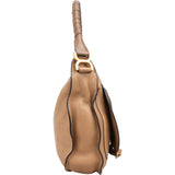 Chloé Pebbled Leather Marcie Saddle Hobo Shoulder Bag