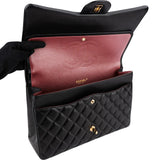 Chanel Quilted Lambskin Gold Maxi Double Flap Crossbody Bag