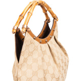 Gucci Monogram GG Canvas Bamboo Handle Handbag