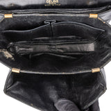 Celine Black Boxcalf Triomphe Shoulder Bag