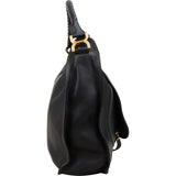 Chloé Black Leather Marcie Saddle Large Hobo Shoulder Bag
