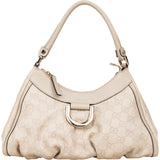 Gucci Leather Monogram Abbey Handbag - vintageandkickz