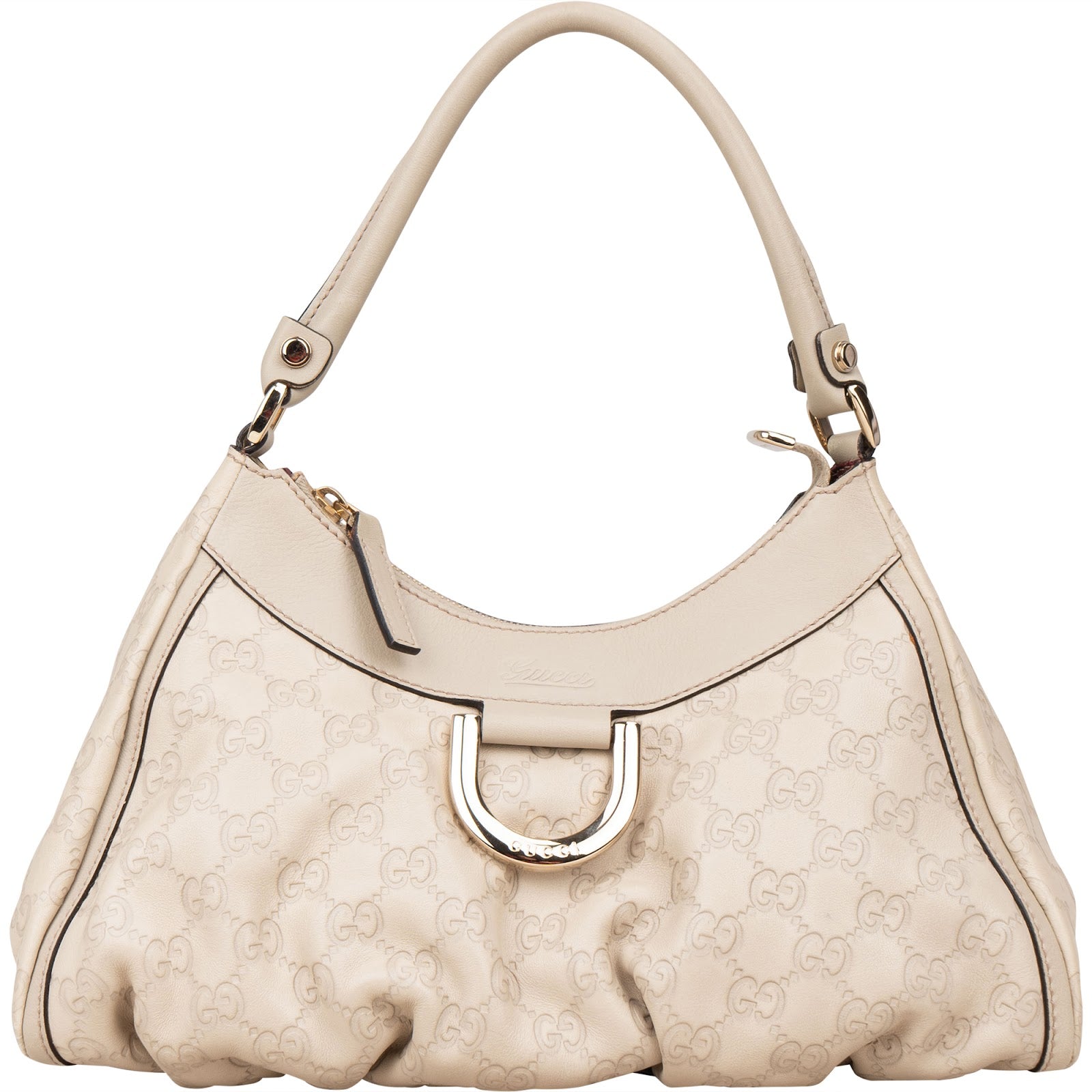 Gucci Leather Monogram Abbey Handbag - vintageandkickz