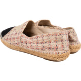 Chanel Multicolor Black Tweed CC Espadrilles Shoes (38)