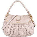 Miu Miu Matelassé Leather Coffer Hobo Shoulder Bag