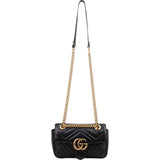 Gucci Red Leather GG Marmont Flap Crossbody Bag