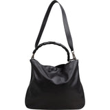 Gucci Black Leather Bamboo Hobo Shoulder Bag