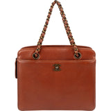 Chanel Grained Leather Vintage CC Tote Handbag
