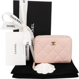 Chanel Quilted Caviar Leather Zipped Small Wallet