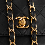 Chanel Quilted Lambskin 24K Gold Double Flap Shoulder Bag