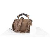 Chloé Brown Grained Leather Daria Small Crossbody Handbag