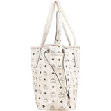 MCM White Monogram Visetos Liz Reversible Shopper Shoulder Bag