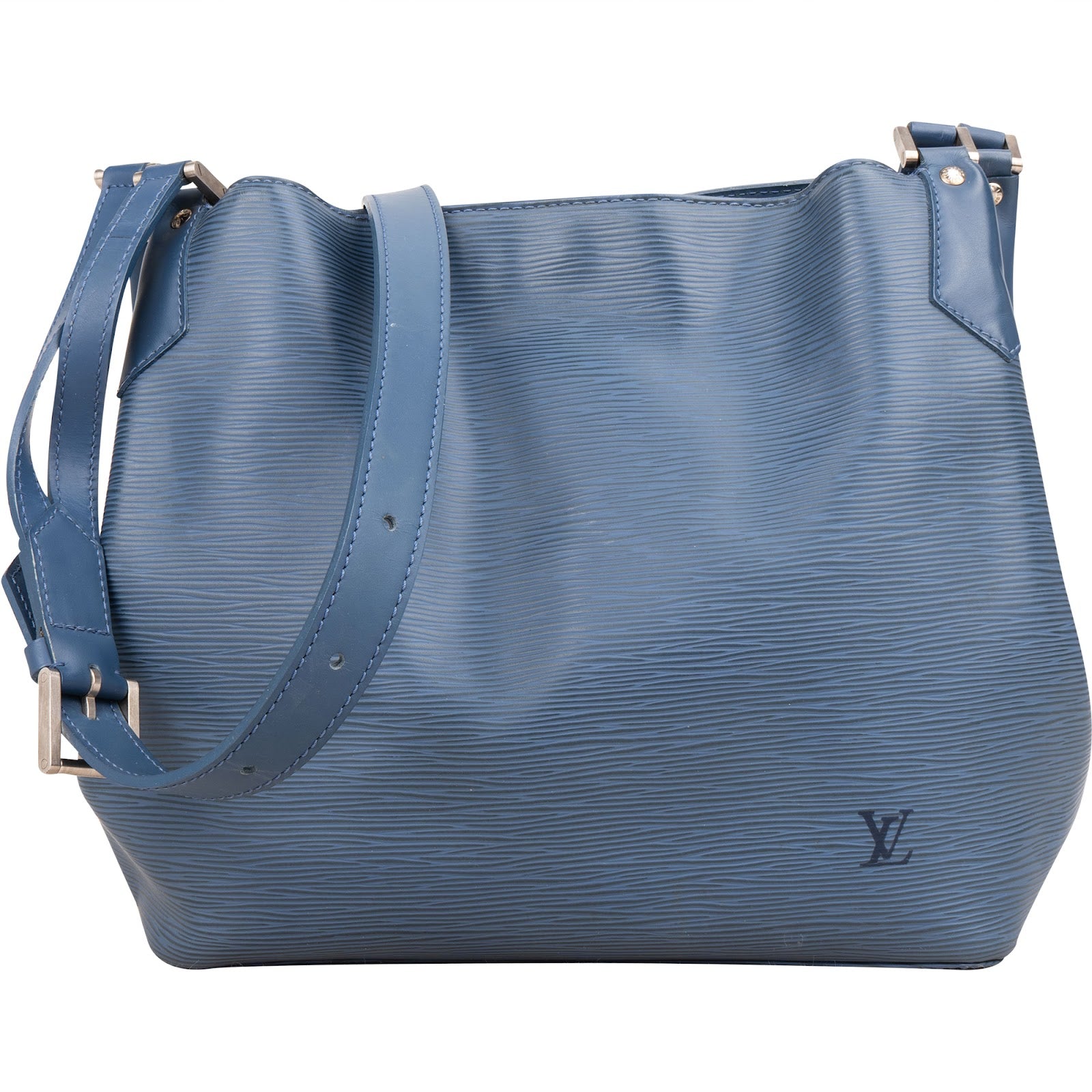 Louis Vuitton Blue Epi Leather Mandara MM Shoulder Bag - vintageandkickz