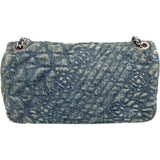 Chanel Denim Camellia Single Flap Crossbody Bag