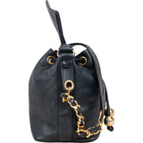 Chanel Caviar Leather CC Drawstring Bucket Crossbody Bag