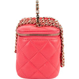 Chanel Quilted Lambskin Crystal Emblem CC Vanity Case Crossbody Bag
