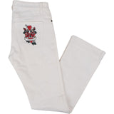 Gucci White Cotton Back Heart Tattoo Woman Ankle Pants (IT36)