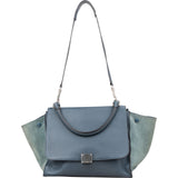 Céline Suede Bicolor Leather Trapeze Handbag