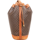 Celine Macadam Monogram Canvas Drawstring Bucket Crossbody Bag