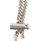 Chanel Palladium Silver Chain Lariat Bolo Lagerfeld Necklace