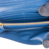 Prada Blue Saffiano Metal Continental Wallet