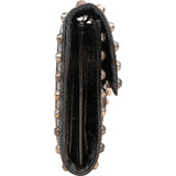Prada Saffiano Move Leather Studded Lock Clutch Bag