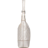 Gucci Silver Guccissima Leather Hobo Shoulder Bag - vintageandkickz