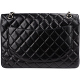 Chanel Quilted Lambskin Palladium Maxi Single Flap Crossbody Bag