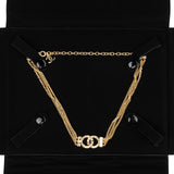 Chanel Crystal CC Triple Strand Necklace