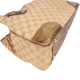Gucci Monogram GG Metallic Leather Princy Tote Shoulder Bag