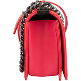 Chanel Quilted Patent Leather Boy Single Flap Crossbody Bag