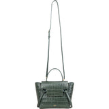 Celine Dark Green Crocodile Embossed Belt Nano Handbag