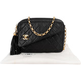 Chanel Quilted Lambskin Tassel Camera 24K Gold Crossbody Bag