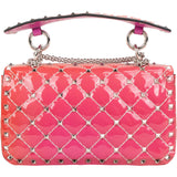 Valentino Garavani Ombre Quilted Patent Leather Rockstud Spike Small Crossbody Bag