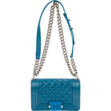 Chanel Quilted Patent Leather Small Boy Crossbody Bag