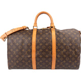 Louis Vuitton Monogram Canvas Keepall 50 Bandoulière Travel Bag
