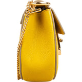 Chloé Yellow Grained Leather Drew Crossbody Bag