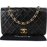 Chanel Quilted Lambskin 24K Gold Single Flap Shoulder Bag
