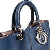 Christian Dior Blue Calfskin Leather Diorissimo Handbag