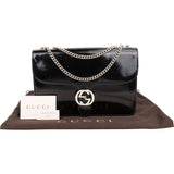 Gucci Patent Leather Interlocking G Shoulder Bag