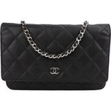 Chanel Quilted Caviar Leather Wallet on Chain Crossbody Bag