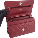 Chanel Wuilted Caviar Leather Jeweled CC Wallet On Chain Crossbody Bag