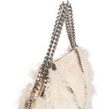 Stella McCartney Faux Fur Knitted Falabella Fold Over Tote Crossbody Handbag