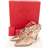 Valentino Garavani Bicolor Leather Rockstud T-Strap Pumps (36 1/2)