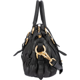 Prada Black Nappa Leather Gauffre Satchel Handbag
